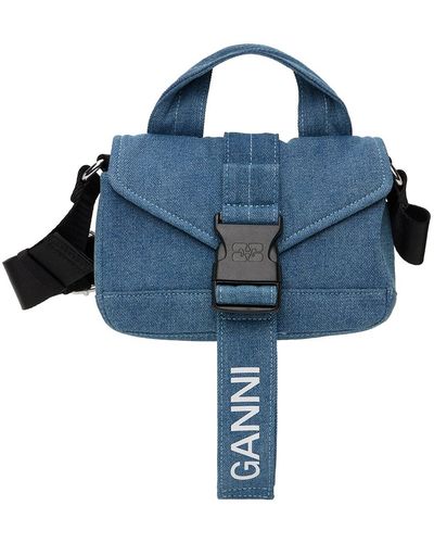 Ganni Mini sac bleu en recyclé technique
