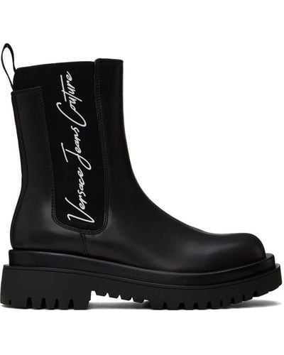 Versace Black Bonded Chelsea Boots