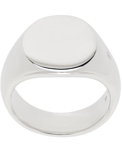 Tom Wood Oval Polished Ring - White