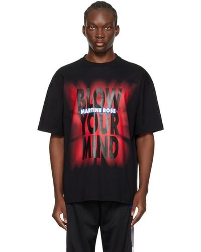 Martine Rose Black 'blow Your Mind' T-shirt - Red