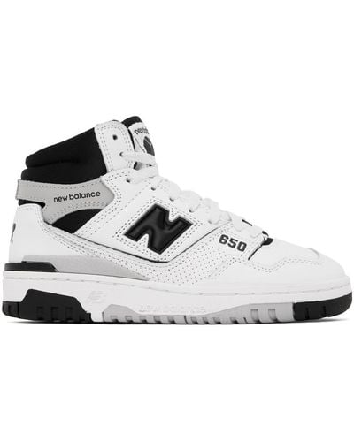 New Balance White 650 Sneakers - Black