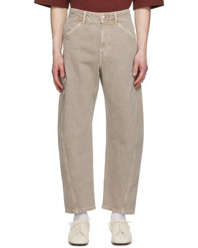 Lemaire Taupe Twisted Jeans - Natural
