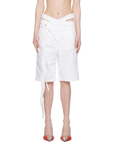 OTTOLINGER Asymmetrical Denim Shorts - White