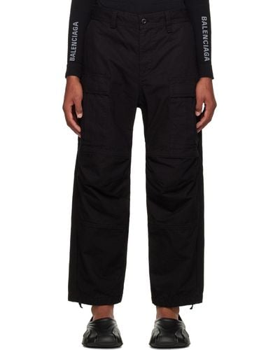 Balenciaga Black Panelled Cargo Trousers