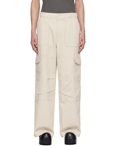 Acne Studios Off- Pleats Cargo Trousers - Natural
