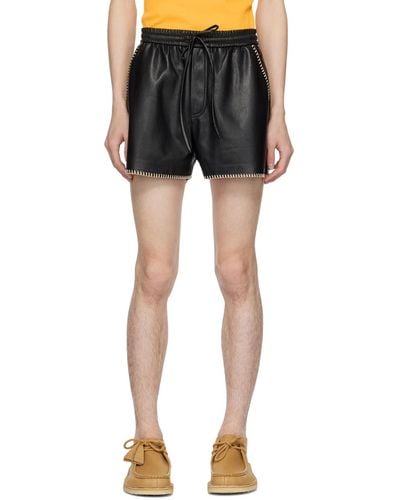 Nanushka Amil Vegan Leather Shorts - Black