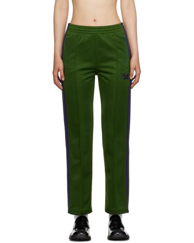 Needles Pantalon de survêtement vert à rayures