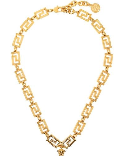 Versace Gold Greca Necklace - Metallic