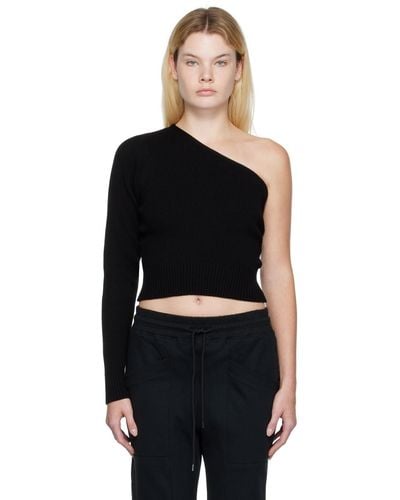 DRAE Asymmetric-sleeve Sweater - Black
