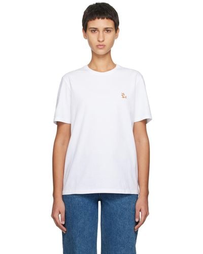 Maison Kitsuné ホワイト チラックスフォックス パッチ Tシャツ