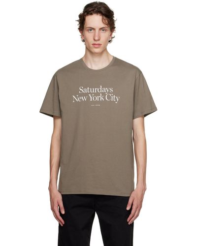 Saturdays NYC ブラウン Miller Tシャツ - マルチカラー
