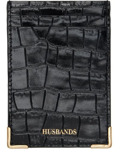Husbands Porte-cartes noir à ferrures en métal
