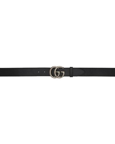 Gucci Ceinture réversible noir et brun à logo gg marmont - Multicolore