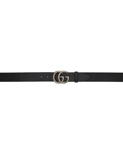 Gucci Reversible Black & Brown Wide gg Marmont Belt - Multicolour