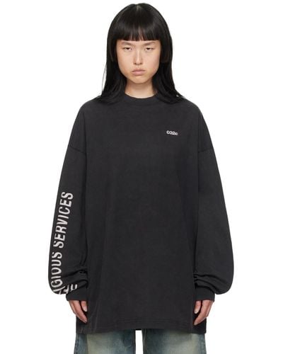 032c Ssense Xx Long Sleeve 'religious Services' T-shirt - Black