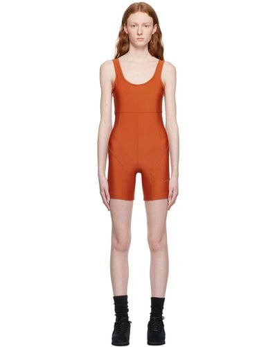 Nike Orange Paneled One-piece Swimsuit - Black