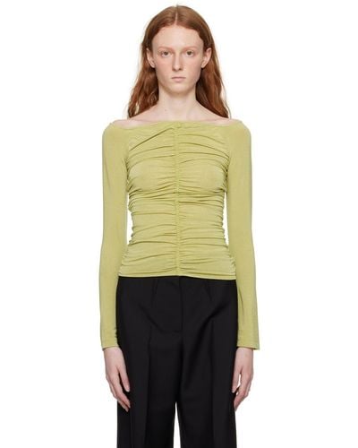 Givenchy Green Ruched Long Sleeve T-shirt - Orange