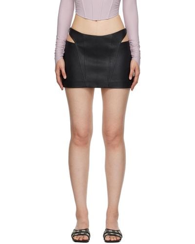 MISBHV Cutout Faux-leather Miniskirt - Black