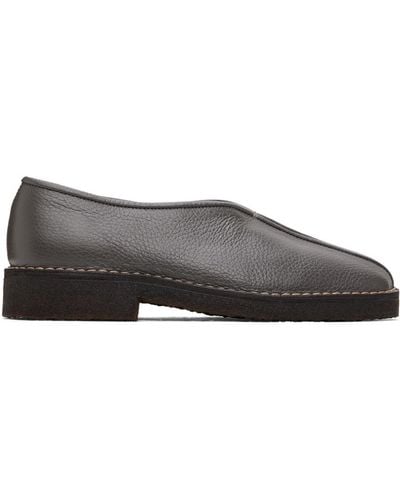 Lemaire Ssense Exclusive Piped Crepe Loafers - Black