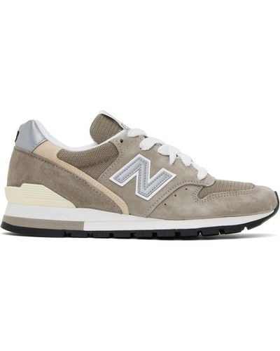 New Balance Taupe Made In Usa 996 Core Sneakers - Black
