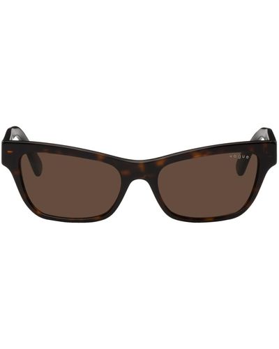 Vogue Eyewear Lunettes de soleil rectangulaires écailles de tortue édition hailey bieber - Noir