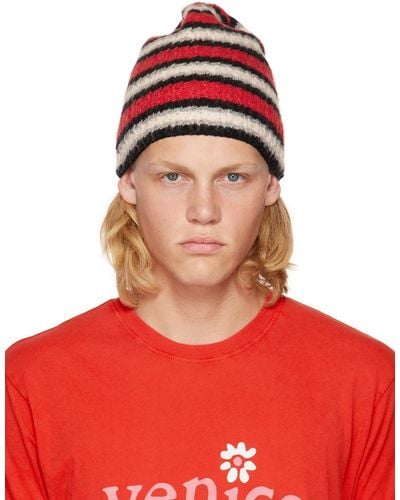 ERL Striped Beanie - Red