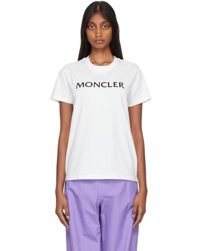 Moncler ホワイト フロック Tシャツ - パープル