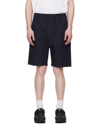 Engineered Garments Navy Fatigue Shorts - Black