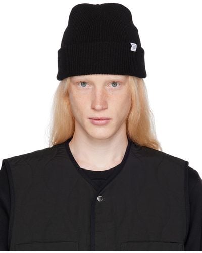 Norse Projects Black Merino Lambswool Beanie