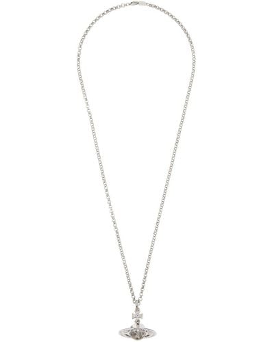 Vivienne Westwood Silver Small New Orb Pendant Necklace - Black