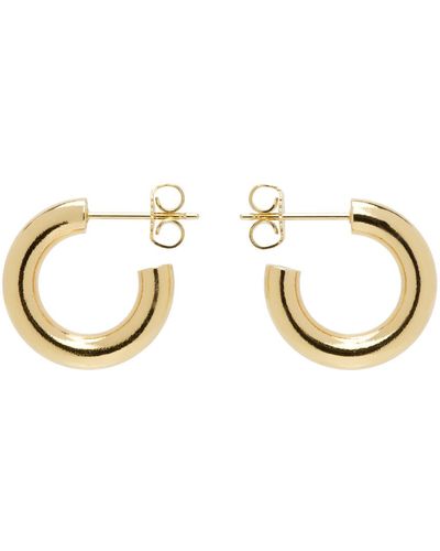 Laura Lombardi Mini boucles d'oreilles à anneau dorées - Noir