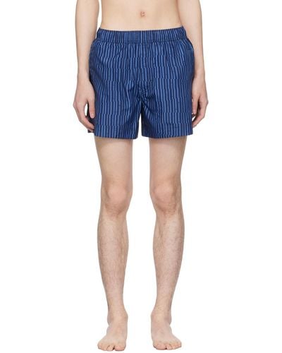 Zegna Striped Swim Shorts - Blue