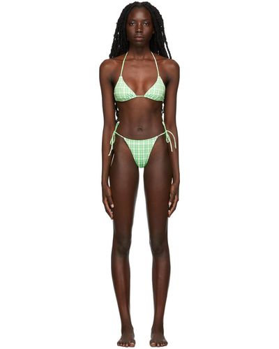 Fruity Booty Bikini vert à motif à carreaux exclusif à ssense - Noir