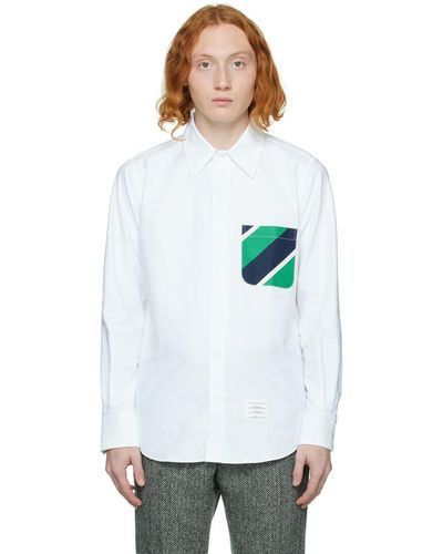 Thom Browne Thom E Spread Collar Shirt - White