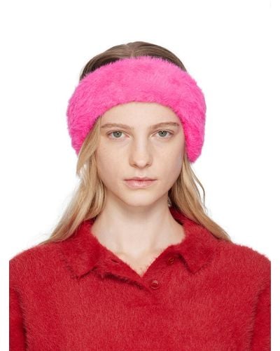 Jacquemus Pink Le Papier 'le Bandeau Neve' Headband - Red