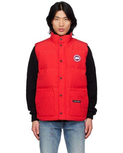 Canada goose top red gilet mens