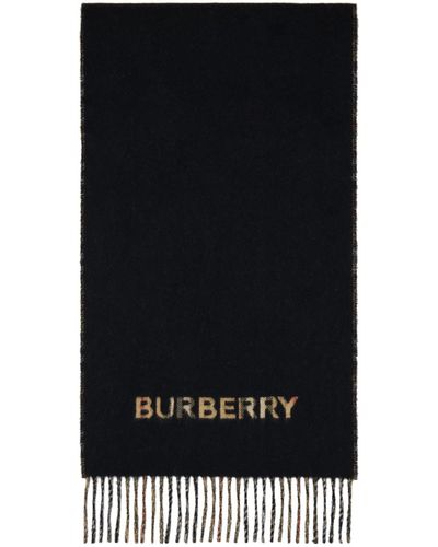 Burberry Écharpe réversible et noir à carreaux