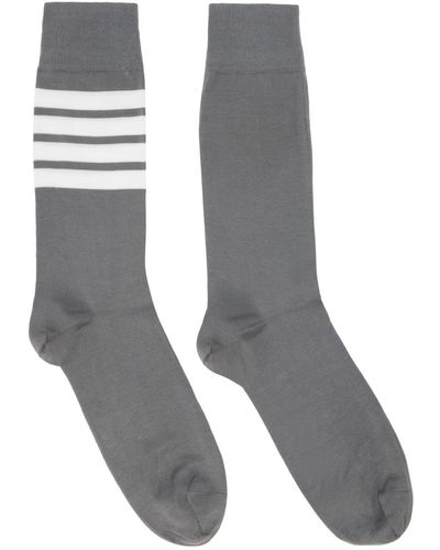 Thom Browne Thom e chaussettes grises à quatre rayures