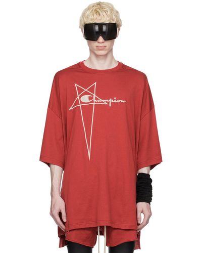 Rick Owens Red Champion Edition Tommy T-shirt