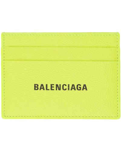 Balenciaga Porte-cartes jaune à logo imprimé