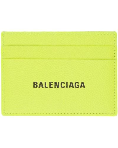 Balenciaga ロゴプリント カードケース - イエロー