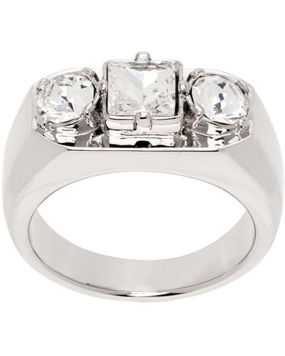 DSquared² Silver Diamond Ring - Metallic