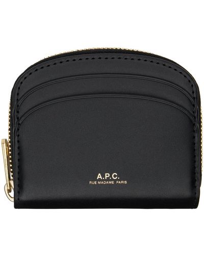 A.P.C. . Black Mini Demi-lune Wallet