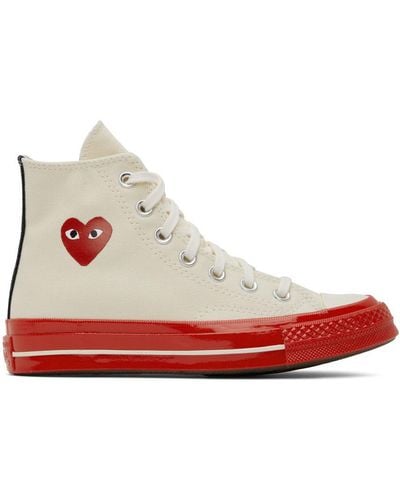 COMME DES GARÇONS PLAY Off- Converse Edition Chuck 70 High-Top Sneakers - Red