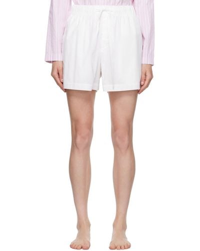 Tekla Drawstring Pyjama Shorts - White