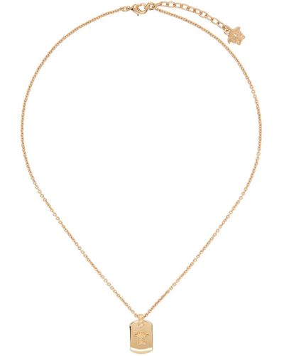 Versace Gold Medusa Necklace - White