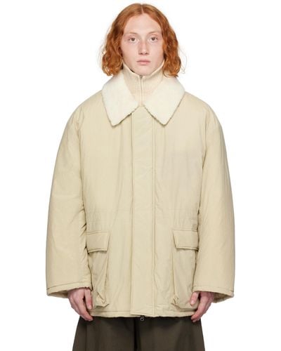 Amomento Shearling Collar Jacket - Natural
