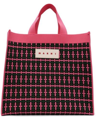 Marni Pink Large Shopping Tote - Red