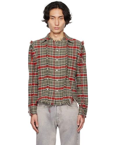 R13 Grey Check Shirt - Multicolour