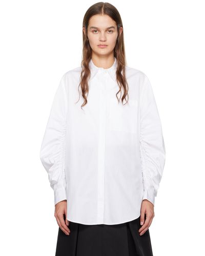 3.1 Phillip Lim White Gathered Shirt